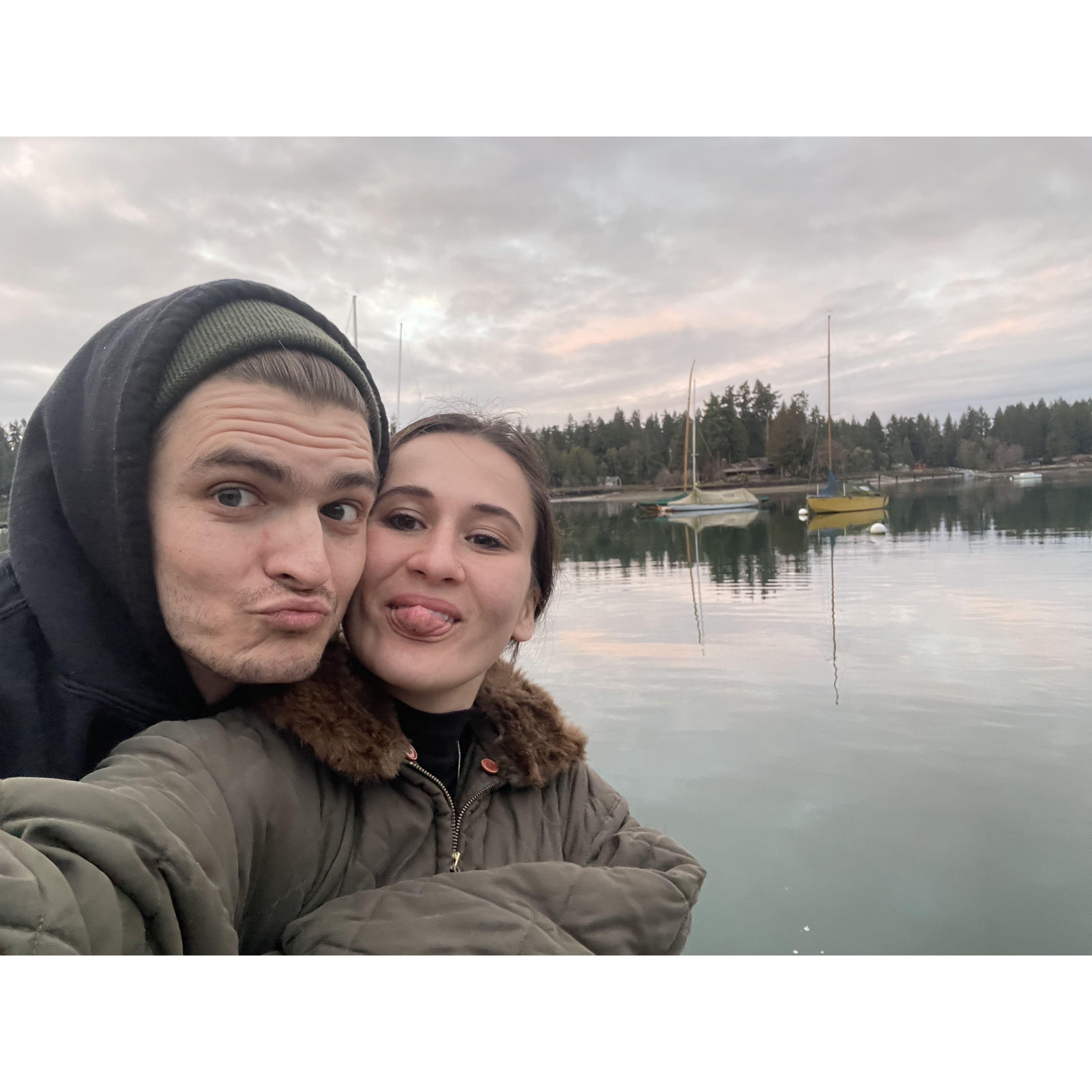 Wintertime visiting Bainbridge Island, Antonia's hometown