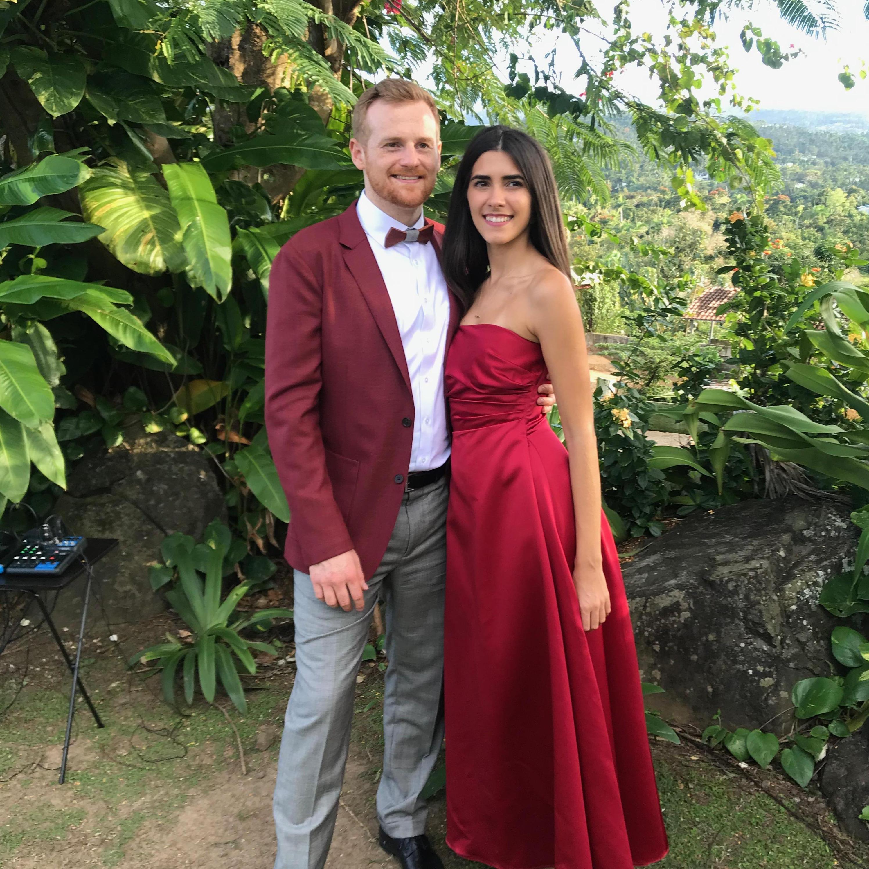 Looking cute at Sofia (Cristi's cousin) & Dan's wedding in "El Yunque" Puerto Rico's lush rainforest.