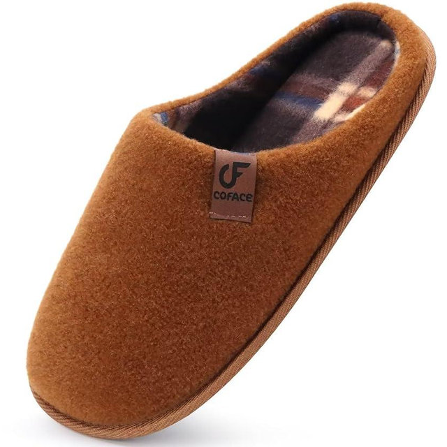 COFACE Unisex Mens Womens Cozy Memory Foam Scuff Slippers Casual Slip On Warm House Shoes Indoor/Outdoor Felt Sandal Slippers Size 4-15