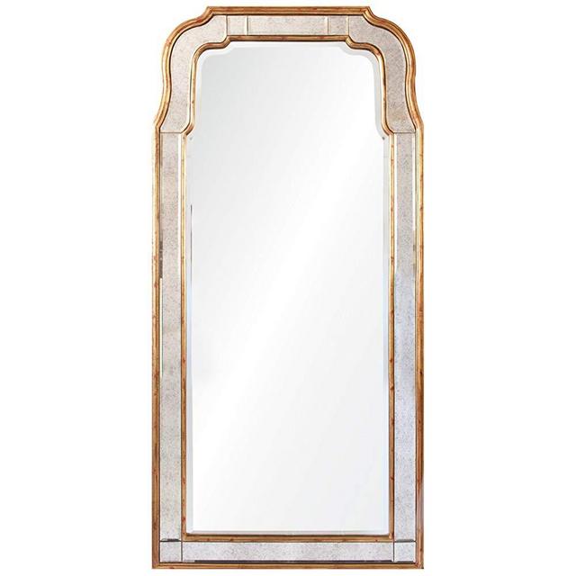 Kathy Kuo Home Holiday Hollywood Regency Antique Gold Leaf Frame Arch Mirror