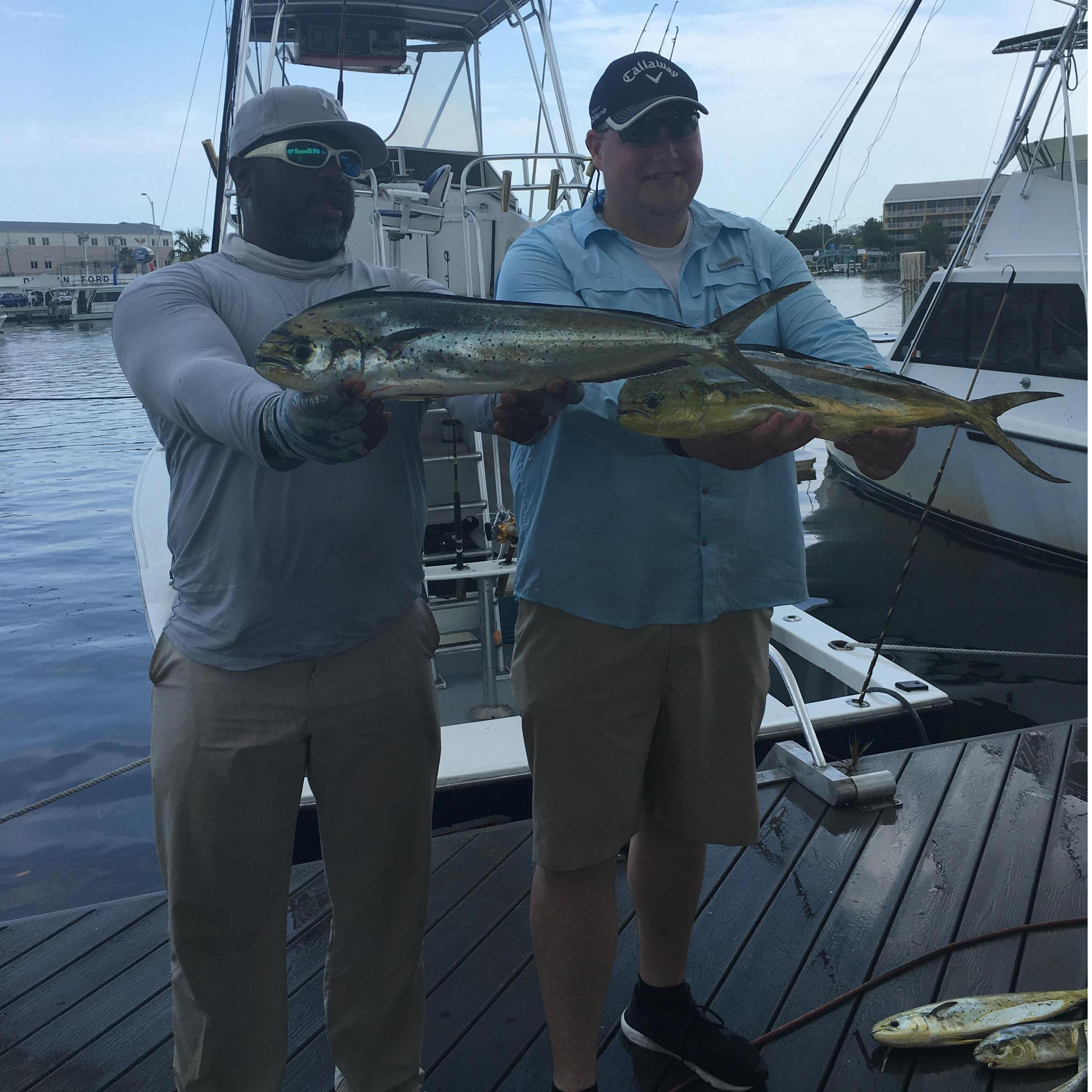Key West off shore fishing. First time catching Mahi