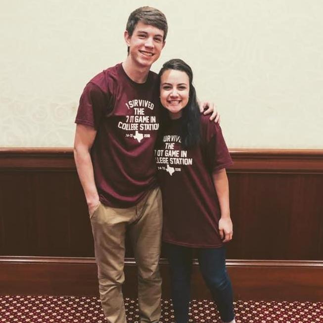 Matching T-shirts to commemorate the Aggie win against LSU!