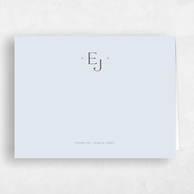 Blue Monogram Wedding Thank You - Bayway Classic