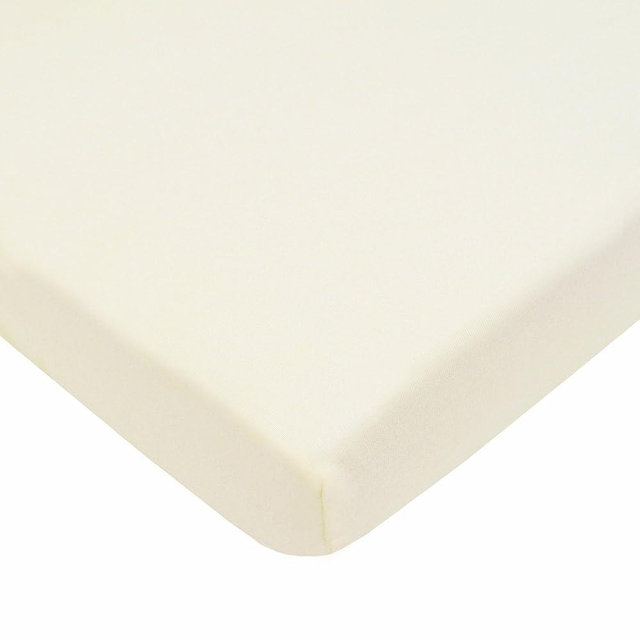 TL Care 100% Natural Cotton Fitted Mini Crib Sheet 38" x 24" - Soft & Breathable Small Nesting Portable Crib Sheet, Fits Pack N Play Mattresses, Cream, for Boys & Girls