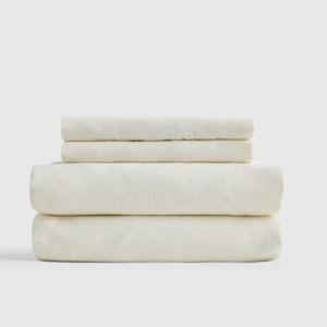 Organic Brushed Cotton Sheet Set in Ivory | King