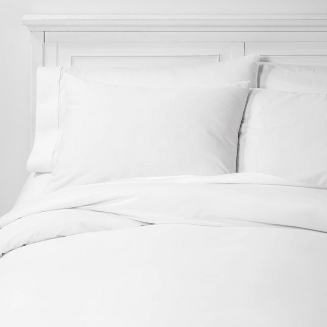 King Organic Solid Duvet & Sham Set White - Threshold™