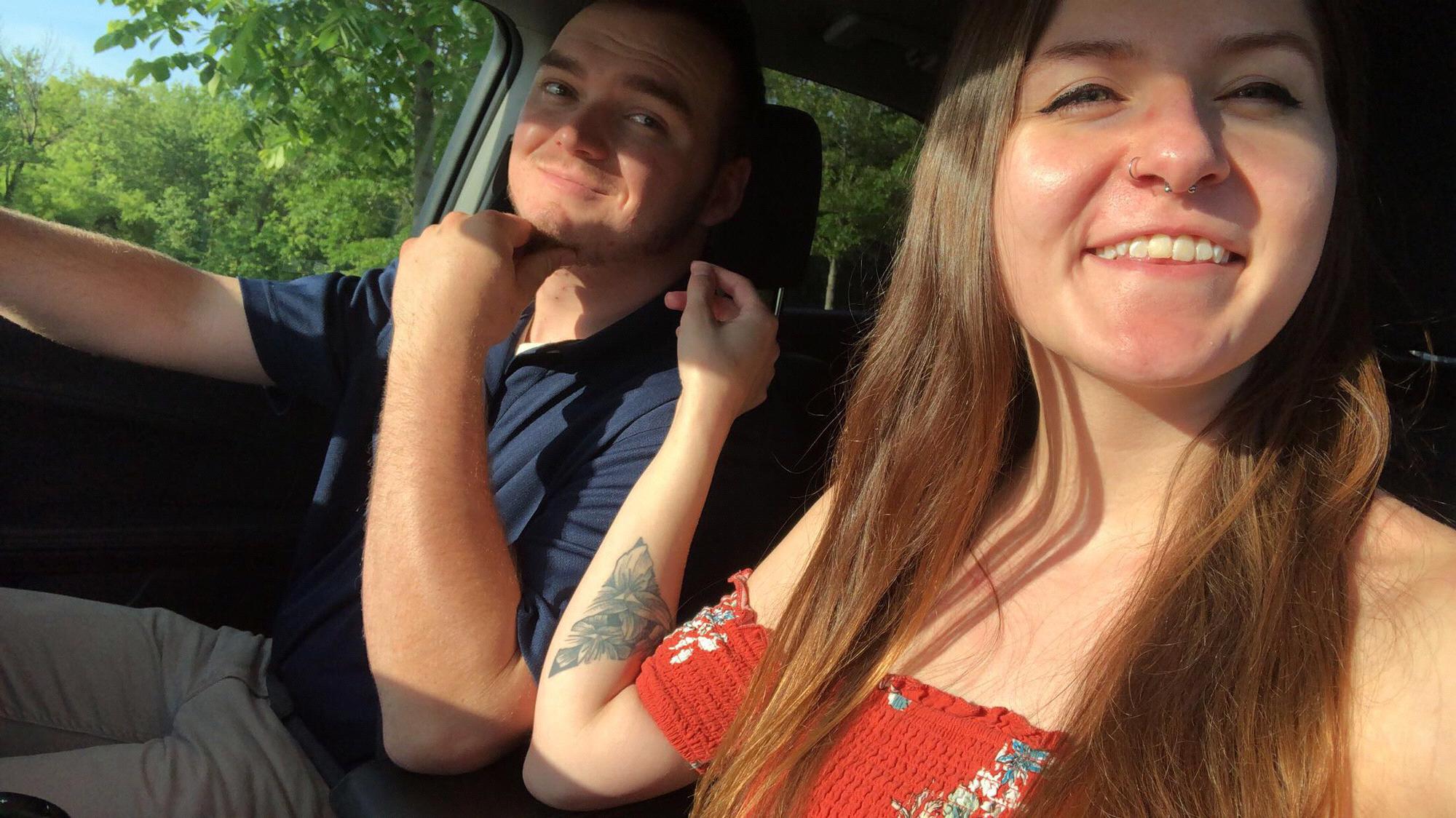 On our way to Evan's graduation