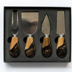 Painted Cheese Knives Set of 4- Black Ember