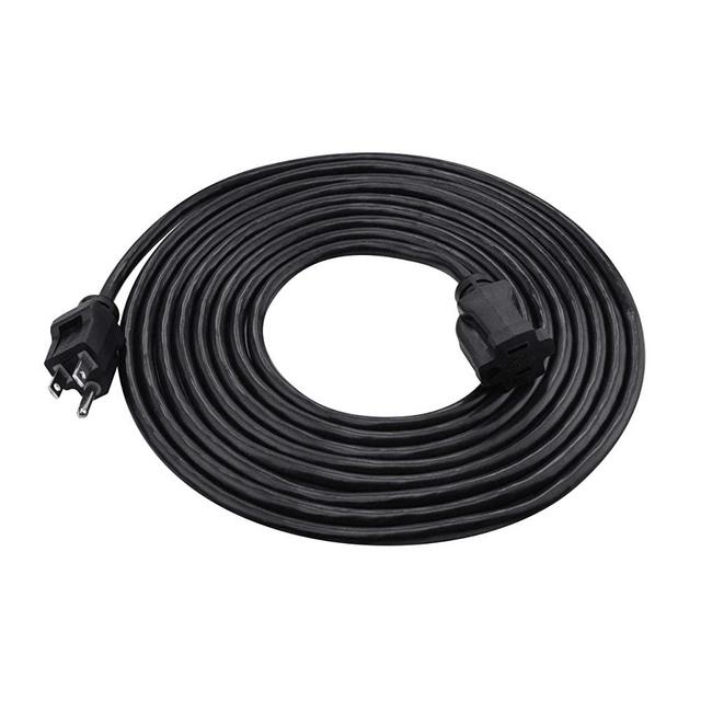 Clear Power 15 ft Indoor/Outdoor Extension Cord 16/3 SJTW, Black, Water & Weather Resistant, Flame Retardant, 3 Prong Grounded Plug, DCOC-0123-DC