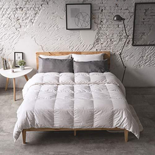 Antar Home Ultra Lightweight All Season Feather Comforter, Duvet Insert King, 100% Cotton Shell, Real Filling 95% Feather, Hypoallergenic (White)