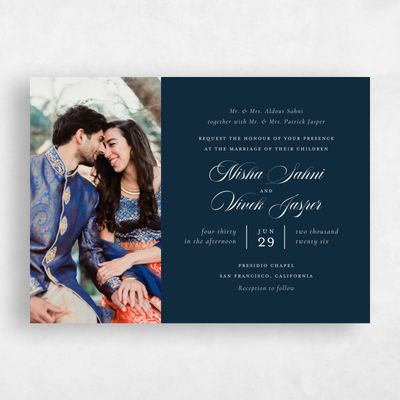 Deepest Teal, Blue Wedding Invitation - Grazio Photo