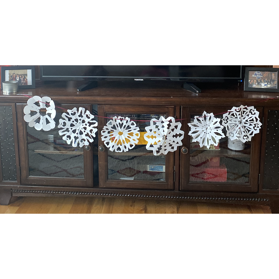 One of Tyler's in house fun dates! Making snowflakes and watching Elf!