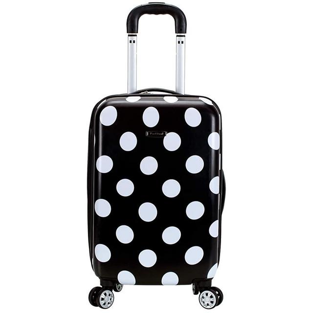 Rockland Laguna Beach Hardside Spinner Wheel Luggage, Black Dot, Carry-On 22-Inch