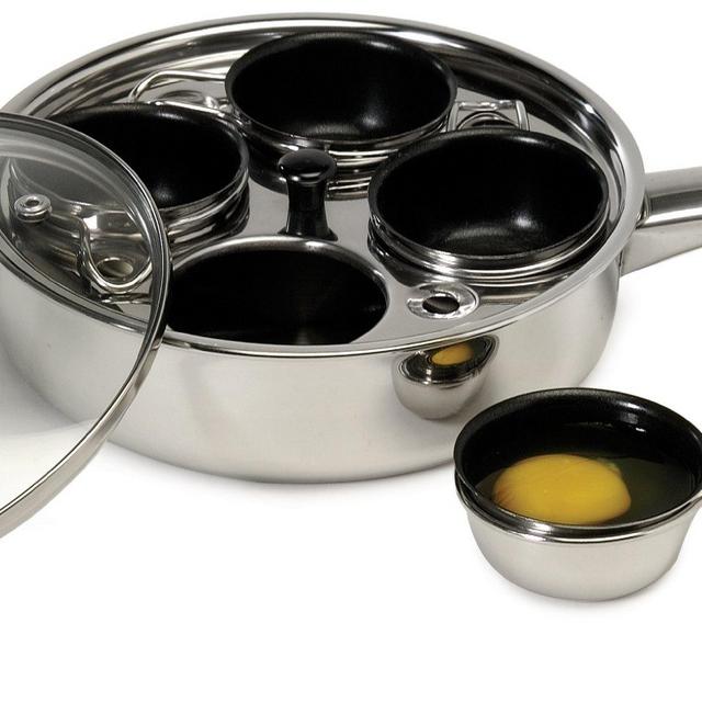 Excelsteel 18/10 Stainless 4 Non Stick Egg Poacher