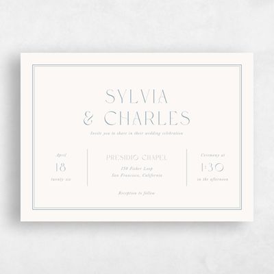 Beige Wedding Invitation - Bayeux Landscape
