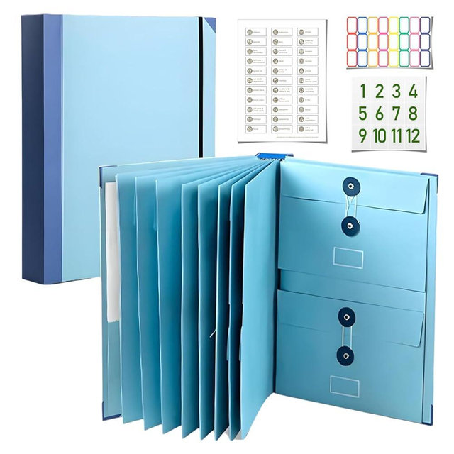 Important Document Organizer|Personal If i die Binder Document Accordion File Organizer & Stylish Binder for Storing Important Papers, Certificates, Passports, Photos, and Letters (Bule)