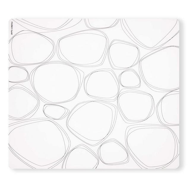 MODERN-TWIST Pebbles Print-100% Plastic Free Silicone Tabletop, Dining, Decoration, Modern Design, Placemat Rectangle, Black