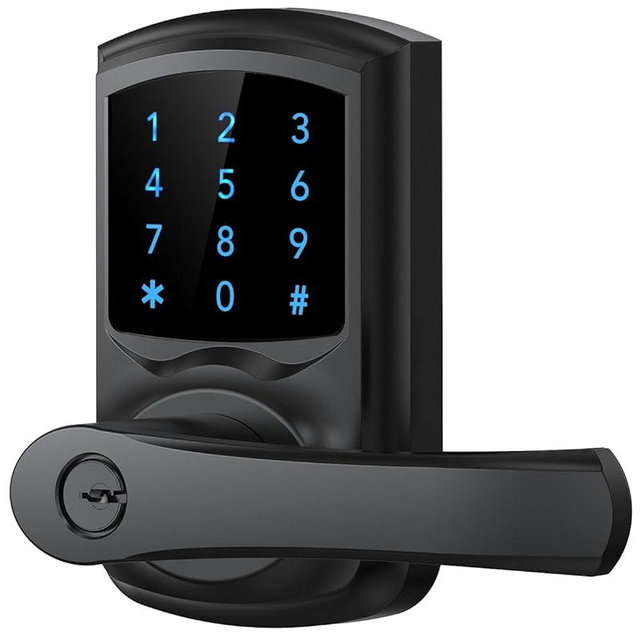 HIDALIFE Keyless Entry Door Lock, Keypad Door Lock with Handle, Electronic Door Lock, Touchscreen, Auto-Locking, Anti-peep Password, Easy to Install for Front Door, Home, Office, Matte Black