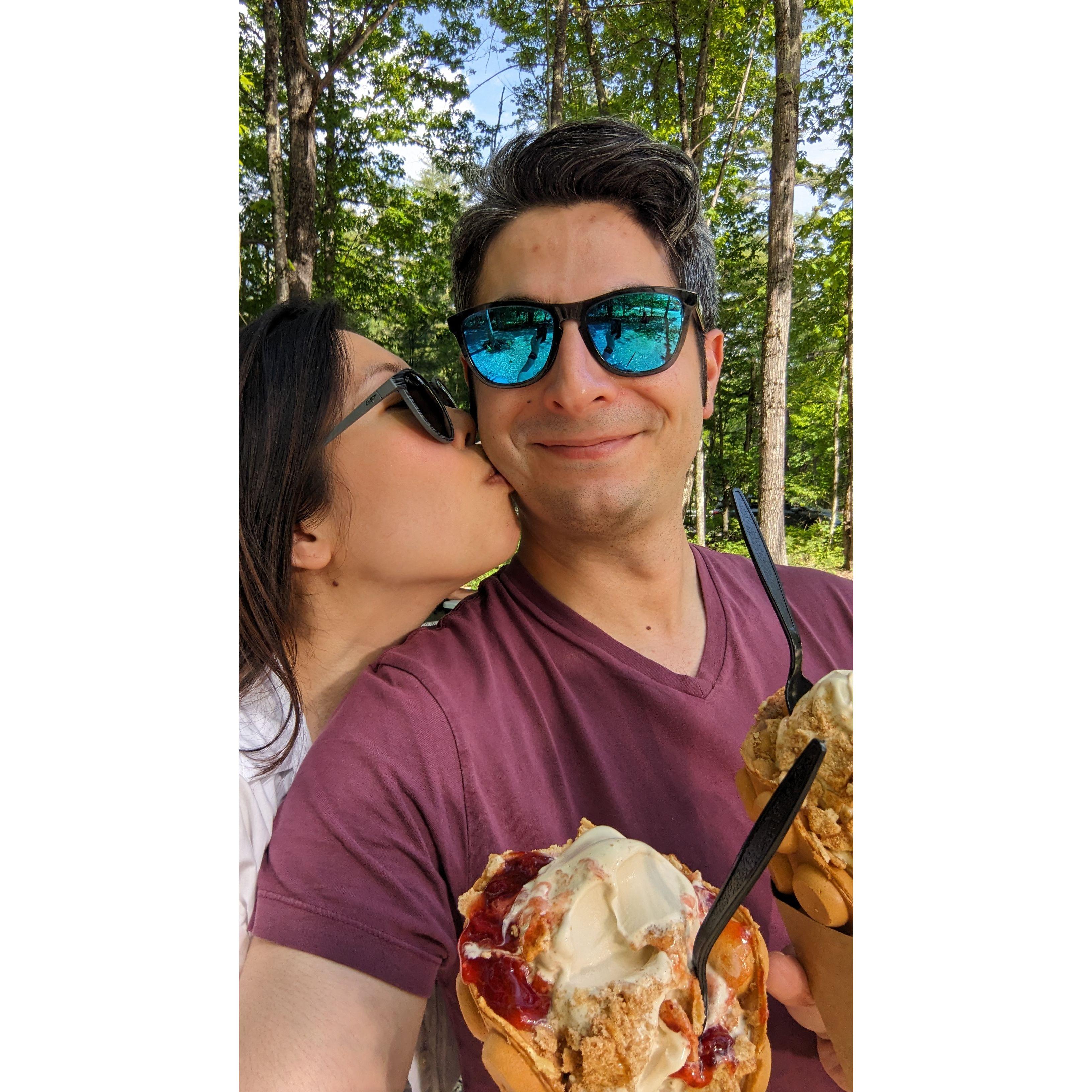 Road trip to Ossipee, NH for a bubble waffle soft serve! Thanks to Uncle Bill and Aunt Kay for the recommendation!