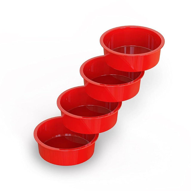 SILIVO 6 inch Cake Pans (4 Pack) - Nonstick Silicone Smash Cake Pans for Layer Cake,Smash Cake and Cheese Cake
