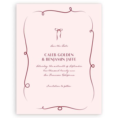 Lightest Blush, Pink Wedding Digital Save the Date - Kasey Portrait