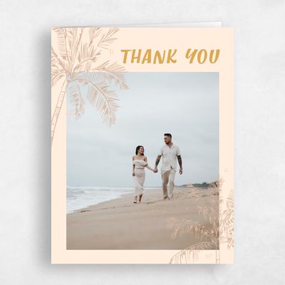 Harvest Gold, Beige Wedding Thank You - Ocaso Photo