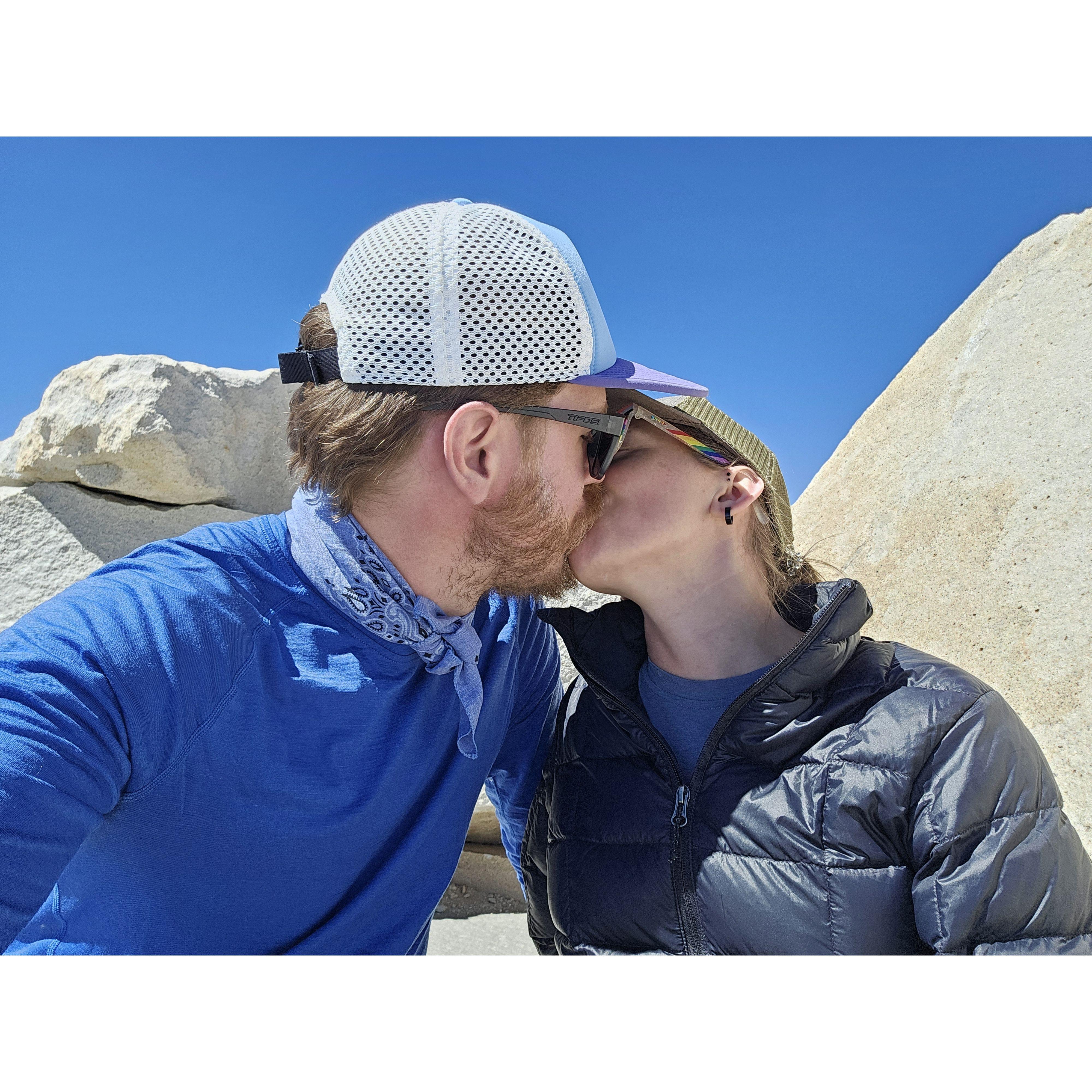 Celebratory Summit Kiss
#ItsAllDownHillFromHere
