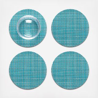 Mini Basketweave Round Coaster, Set of 4