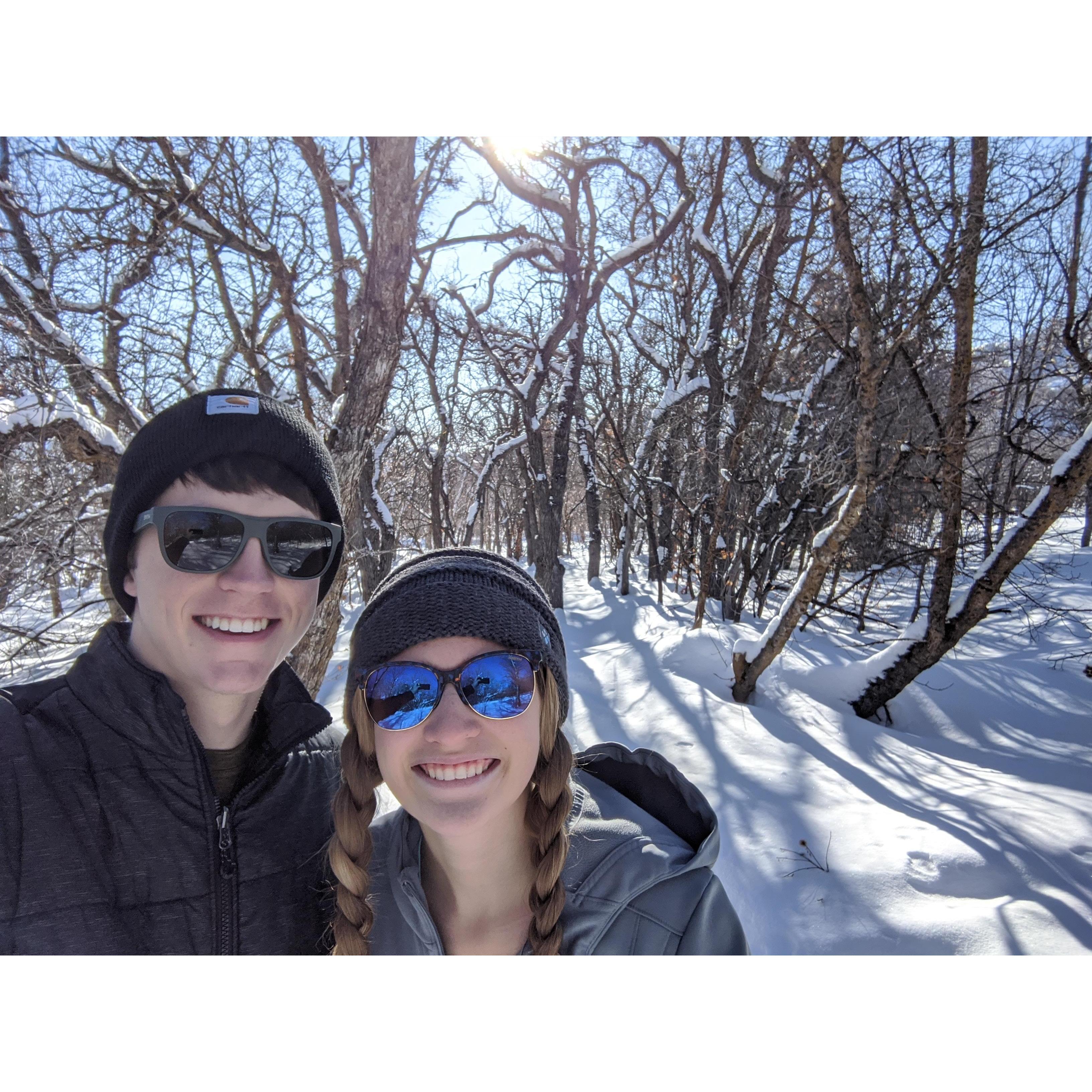 North Fork Park Snowshoeing  2020