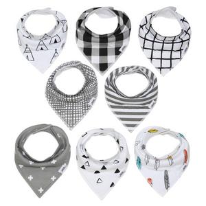 Monochrome Baby Bandana Bib Set 8-Pack
