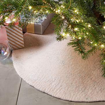 Felt Metallic Thread Tree Skirt, Blush