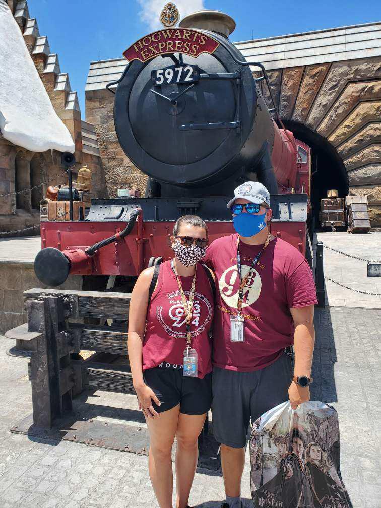 yay, Jill's first time at Universal! (we're smiling under these masks
