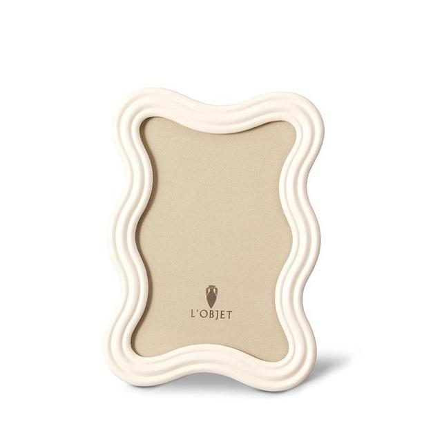 L'OBJET Ripple White Enamel Frame 4x6