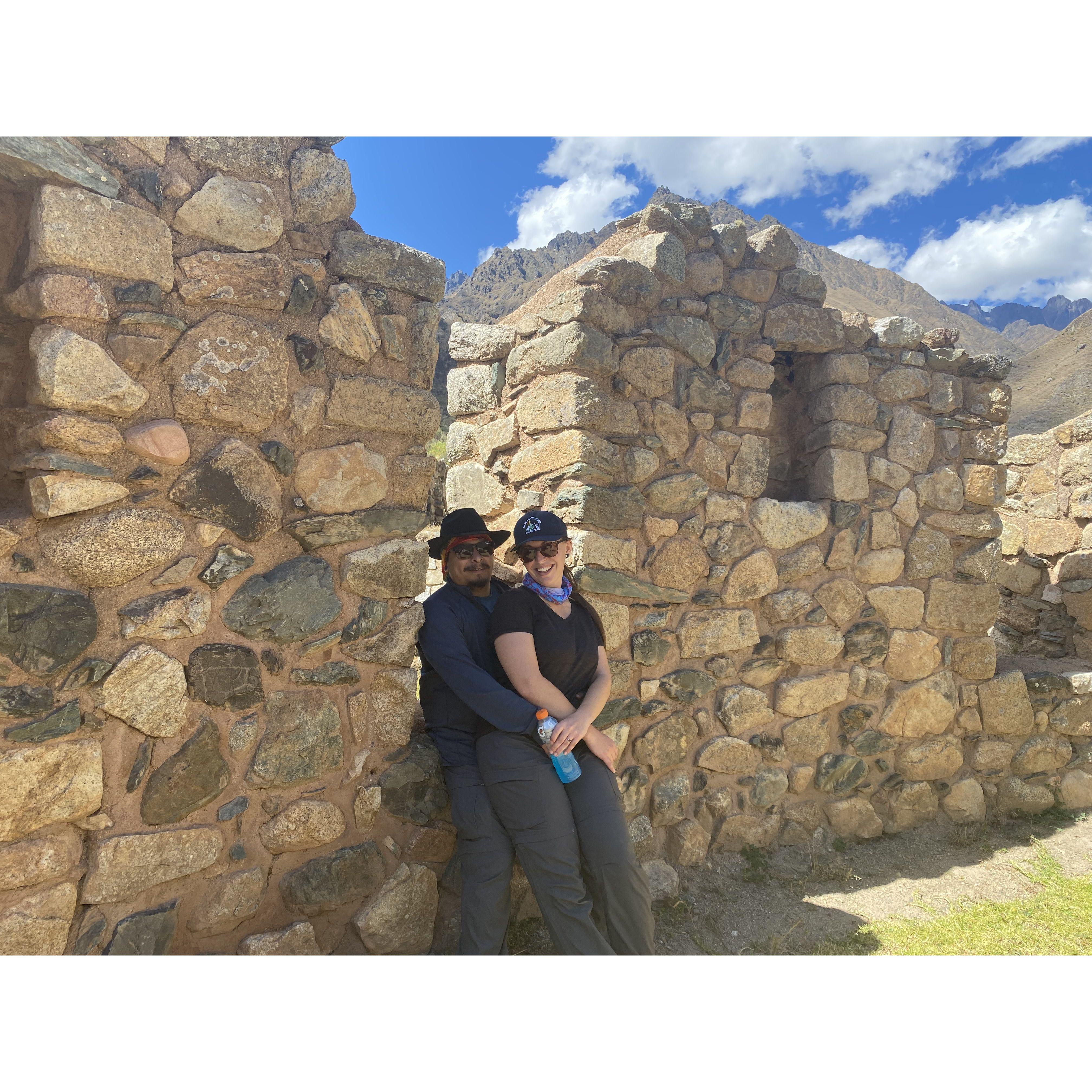 Along the first day we were able to see structures, hundreds of years old! Taking a much needed break lol.