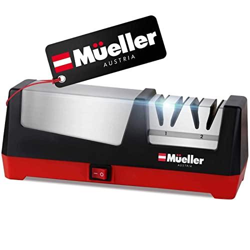 Mueller Professional Electric Knife Sharpener for Straight Knives Diamond Abrasives, Quickly Sharpening, Repair/Restore/Polish Blades