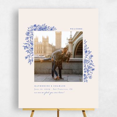Cornflower Blue Wedding Sign - Sogno Photo