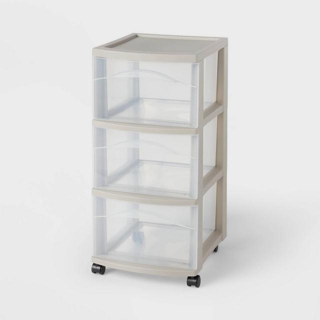 3 Drawer Medium Cart Gray - Brightroom™