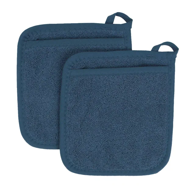 John Ritzenthaler Co. Terry Pocket Mitt Pot Holder, Set of Two, Midnight