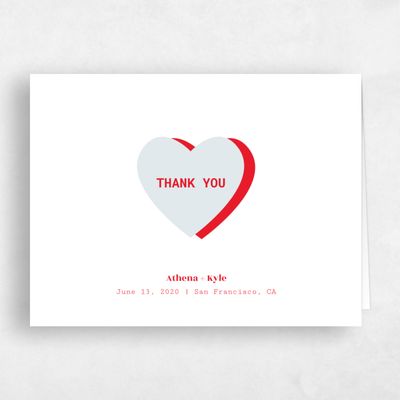 Blue Typography Wedding Thank You - Jolla Heart