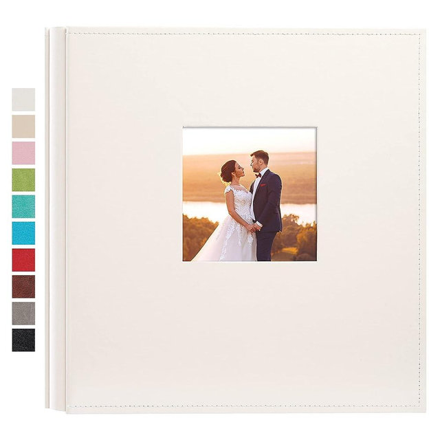 potricher Photo Album 4x6 1000 Photos Leather Cover Large Capacity Picture Albums with 1000 Horizontal and Vertical Pockets for Family Wedding Anniversary and Baby (White)