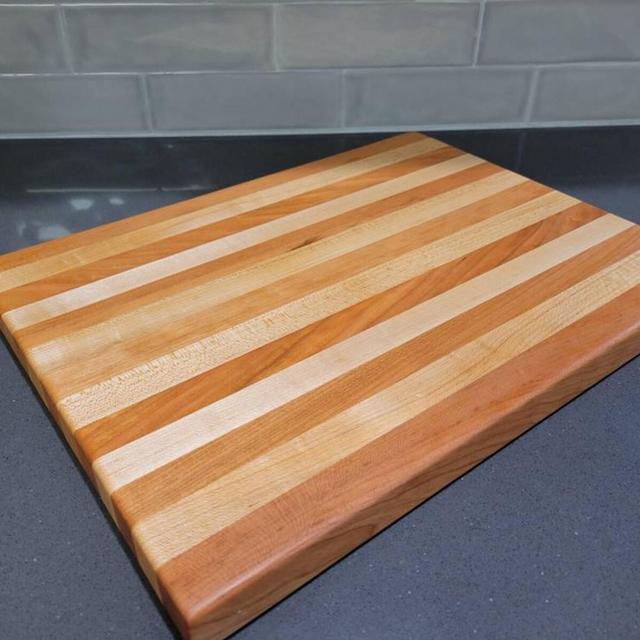 Maple and Cherry Butcher Block Cutting Board Edge Grain 1.25" Thick