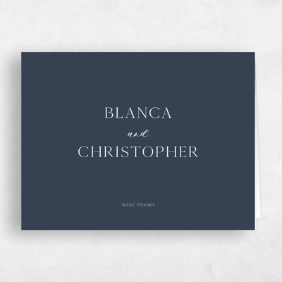 Grayed Navy, Blue Wedding Thank You - Gendron Landscape