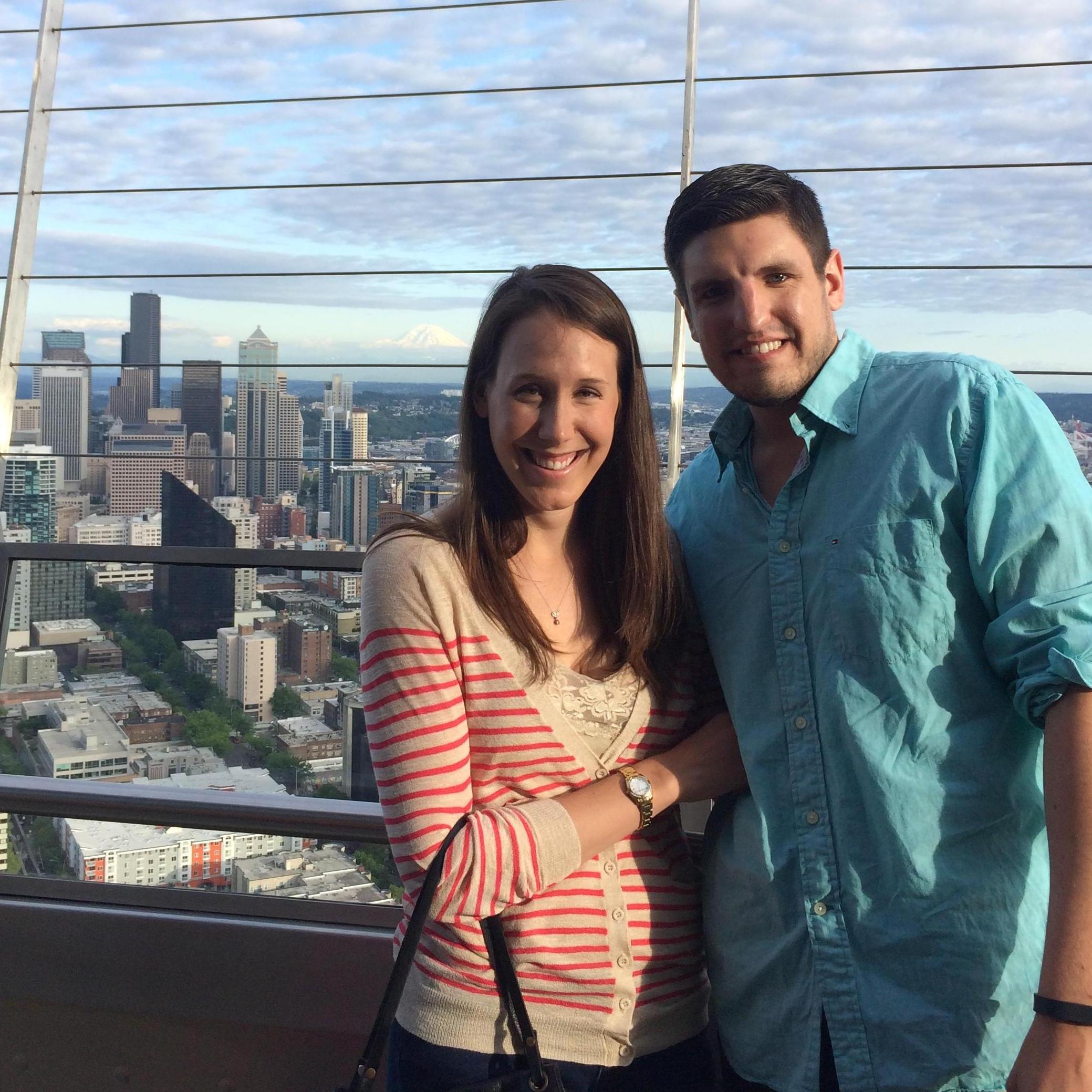 Our first photo together, at the space needle on date #3.