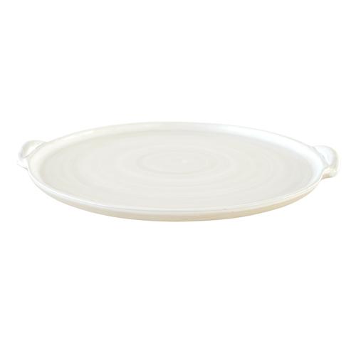 14" Round Handle Tray - Louisville Pottery Collection White