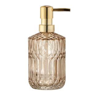 YunNasi Soap Dispenser with Pump, Refillable Liquid Hand Soap Dish Soap Dispensers for Bathroom Counter, Kitchen Sink (Amber)