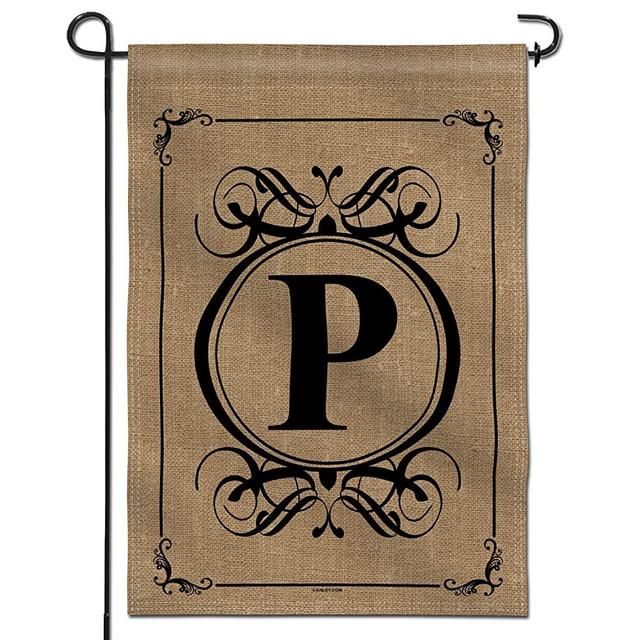 Anley Classic Monogram Letter P Garden Flag, Double Sided Family Last Name Initial Yard Flags - Personalized Welcome Home Decor - Weather Resistant & Double Stitched - 18 x 12.5 Inch