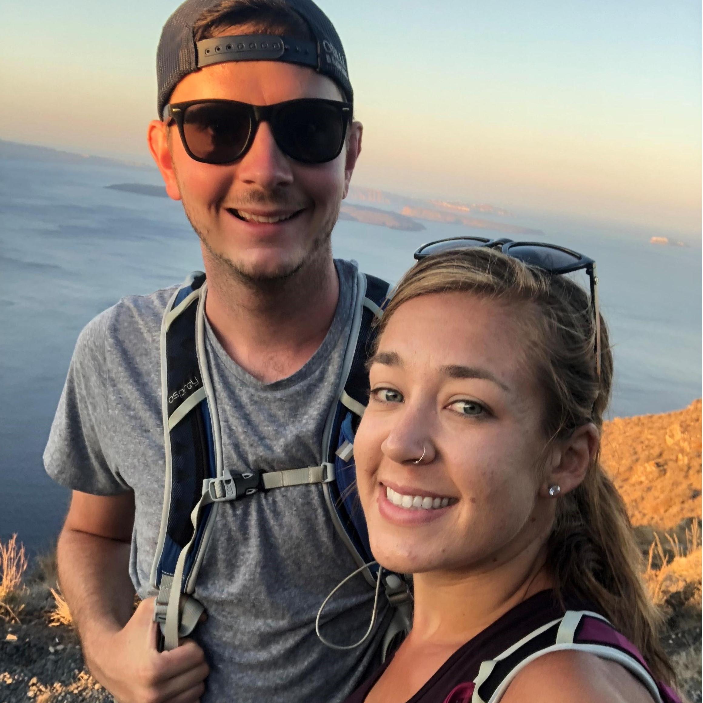 Sunrise hike in Oia, Santorini (Greece).  Best day of our lives.