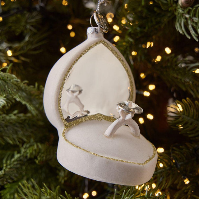 Commemorative Glass Ornaments Engagement Ring 2025