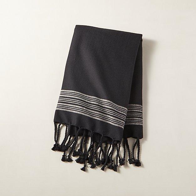 Catania Black Fringe Tea Towel