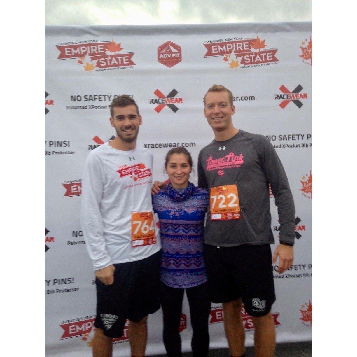 The day we met! Thank you to matchmaker Sam Downes (on the right!) who united us to run a half marathon together in Syracuse NY in the fall of 2016.